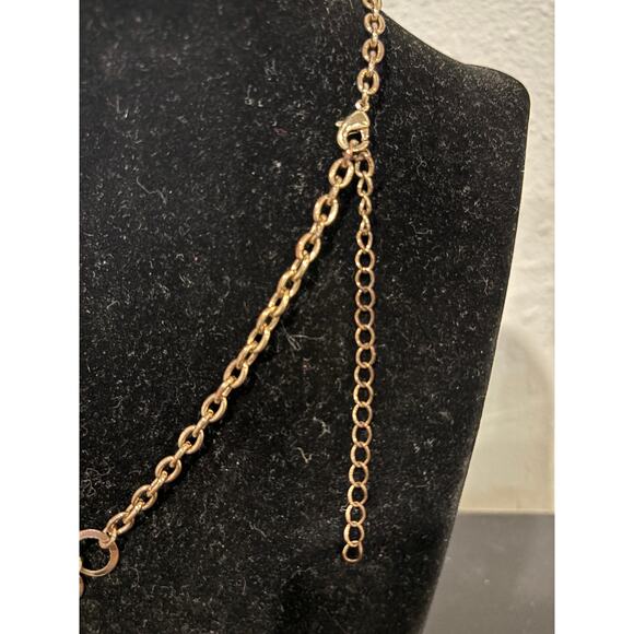 Vintage Cascade Bib Necklace Bezel Set Dangles - Picture 5 of 7